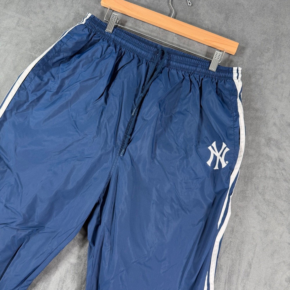 Vintage Adidas New York Yankees Navy Blue Windbreaker Pants Mens XL Striped NY